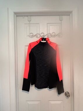 Active Life Black and Neon Pink Performance Zip Jacket Size M